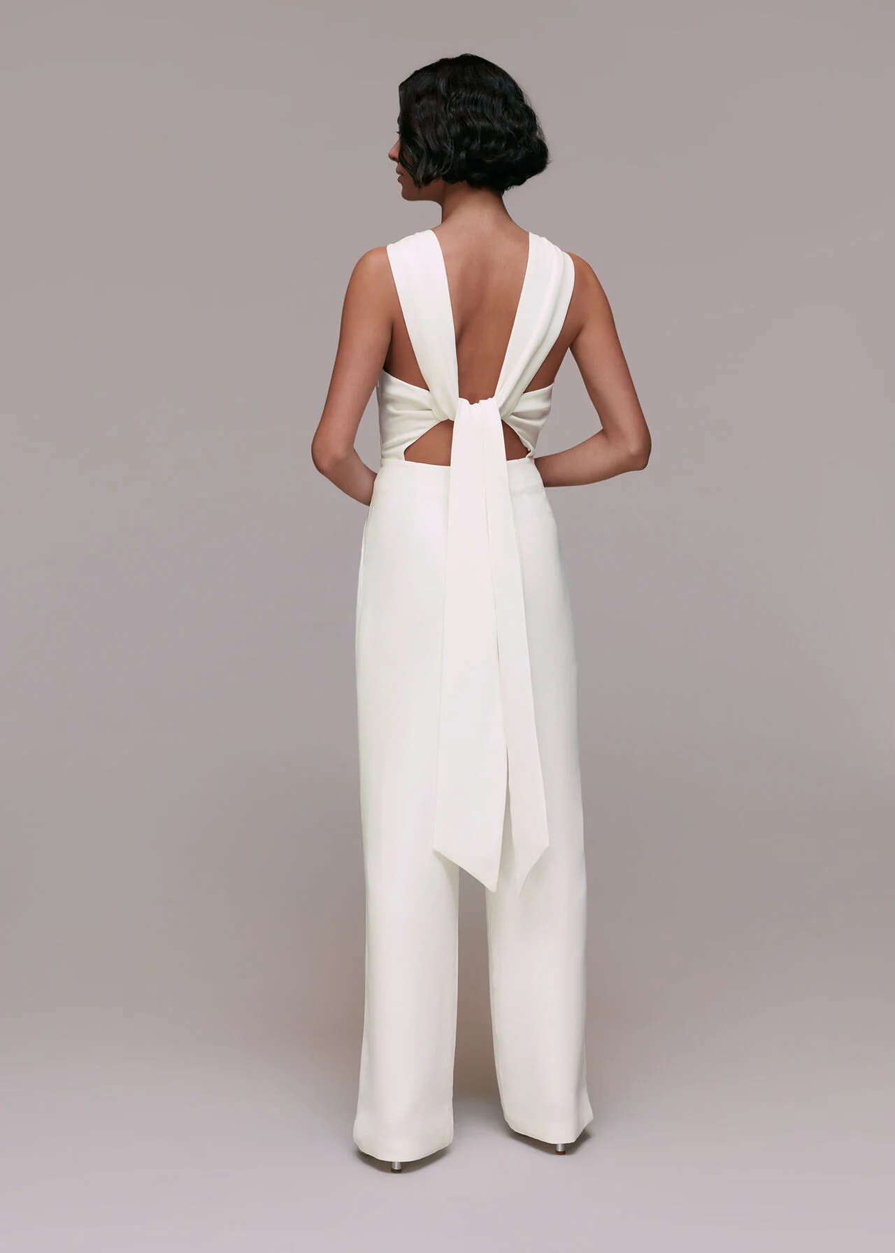 Goddess White Halter Neck Flare Jumpsuit – Club L London - UK