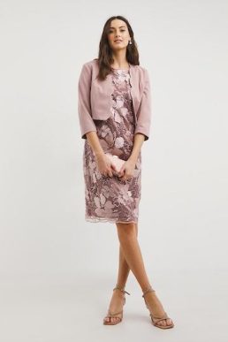 Joanna Hope Joanna Hope Blush Sequin Dress and Jacket Blush
