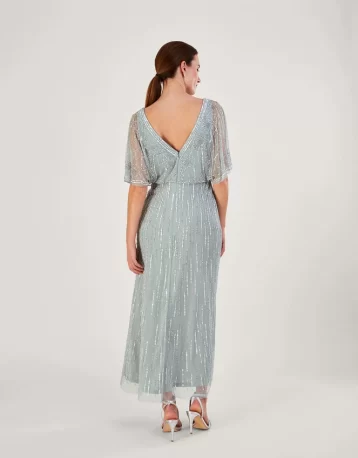 Monsoon Elizabeth embellished maxi dress in recycled green