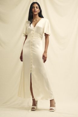 Ivory Satin Bridesmaids Erin Midaxi Dress, rent from £22.50