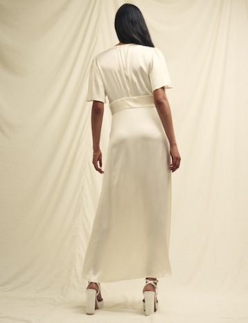 Nobody's Child White Satin Bridesmaids Erin Midaxi Dress - Image 3