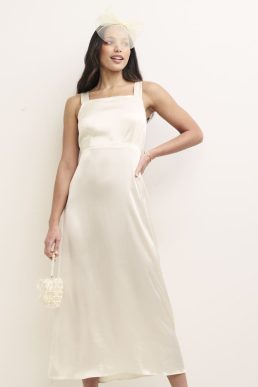 Nobody's Child Ivory Satin Dora Midaxi Bridesmaid Dress