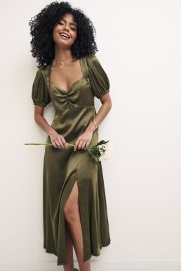 Nobody's Child Olive Green Bridesmaids Jude Midaxi Dress, £75.00