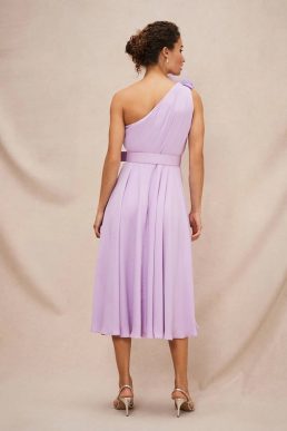 Phase Eight Kiki One Shoulder Midi Dress Crocus Lilac