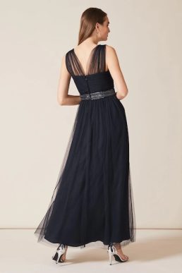 Phase Eight Romy Tulle Maxi Dress Navy Blue