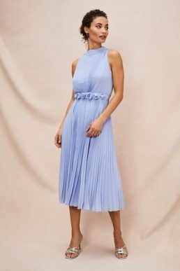 Phase Eight Simara Pleat Dress Cornflower