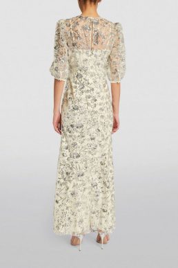 SELF-PORTRAIT Sequinned Maxi Dress, Champagne