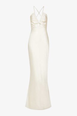Shona Joy La Lune satin midi dress Cream