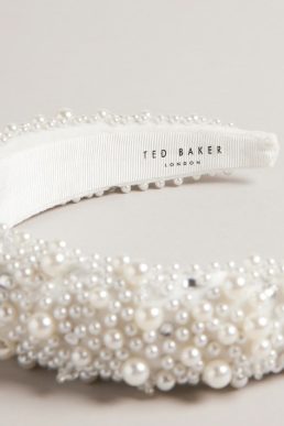Ted Baker Pearlen Pearl Crystal Headband Ecru