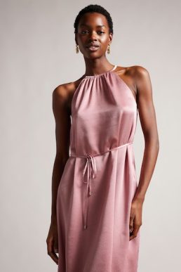 Ted Baker Roxieyy Halterneck Midaxi Dress Dusty Pink Blush