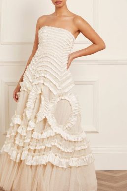Needle & Thread Hyacinth Strapless Gown Champagne