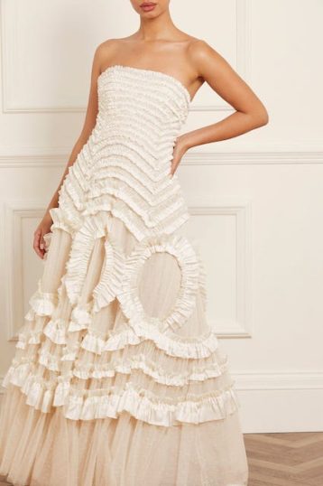 Needle & Thread Hyacinth Strapless Gown Champagne