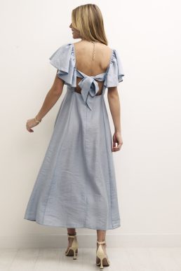 Nobody's Child Blue Green Dove Midi Dress TENCEL™ LYOCELL