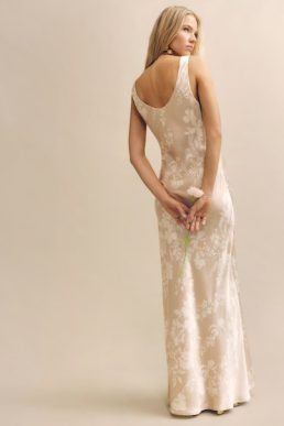Reformation Annabelle Silk Maxi Bridal Dress Sable