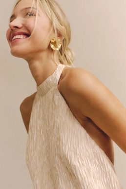 Reformation Rehannin Halter Short Dress Ivory