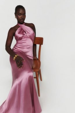 Reformation Veria Silk Maxi Dress Sugar Plum Pink