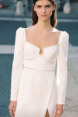 SELF-PORTRAIT Embellished Mini Dress, White