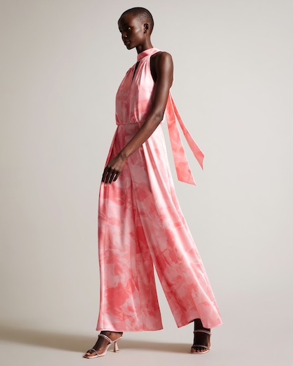 Ted baker red floral jumpsuit shop