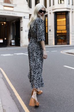 Threadbare Red Floral Print Flutter Sleeve Midi Dress