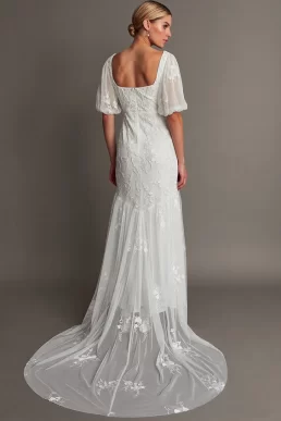 Monsoon Violet embellished bridal maxi dress ivory