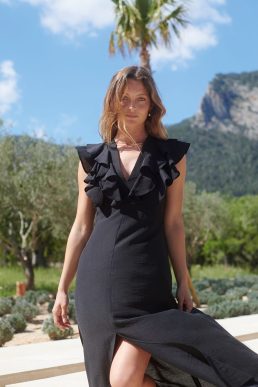 Nobody's Child Black Coco Midaxi Dress TENCEL™ LYOCELL