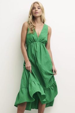 Nobody's Child Green V-Neck Sleeveless Amy Midi Dress