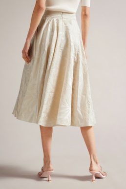 Ted Baker Alannas Jacquard Paisley Full Skirt Natural