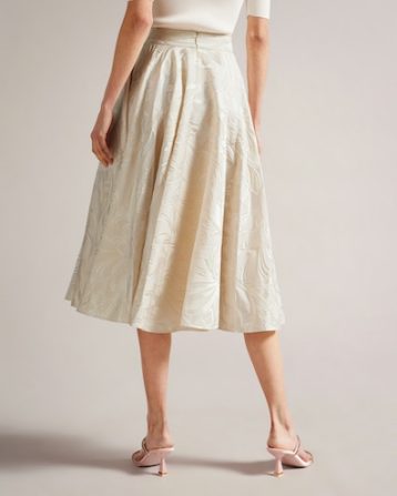 Ted Baker Alannas Jacquard Paisley Full Skirt Natural