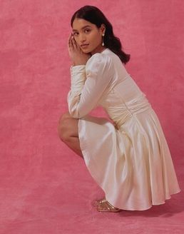 Hervanr Maya Silk Mini Dress White