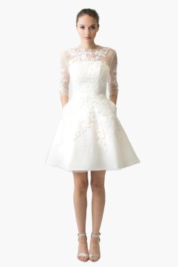 Narces Flor 3D Hand Embellished Dress Ivory