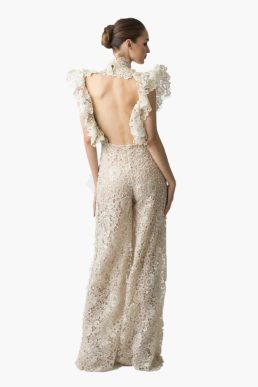 Narces Viola Lace Jumpsuit Ivory