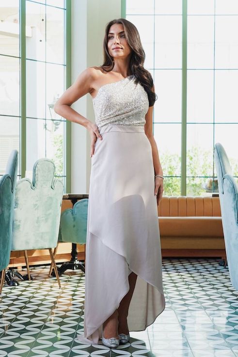 Tfnc maxi bridesmaid dress with high low hem new arrivals