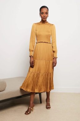 Hobbs Beaumont Dress Ochre yellow