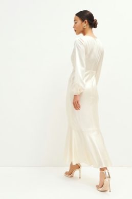 Reformation Lazaro Satin Dress Ivory