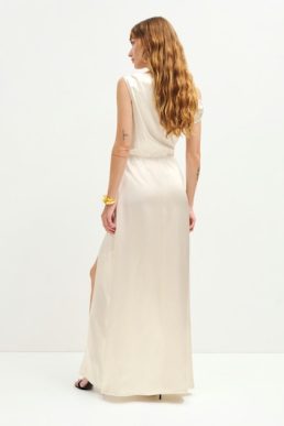 Reformation Poema Silk Maxi Dress Ivory
