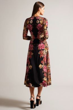 Ted Baker Gionnna Embroidered Maxi Dress Black Multi