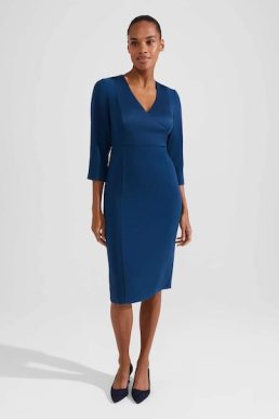 Hobbs Saige Dress Steel Blue