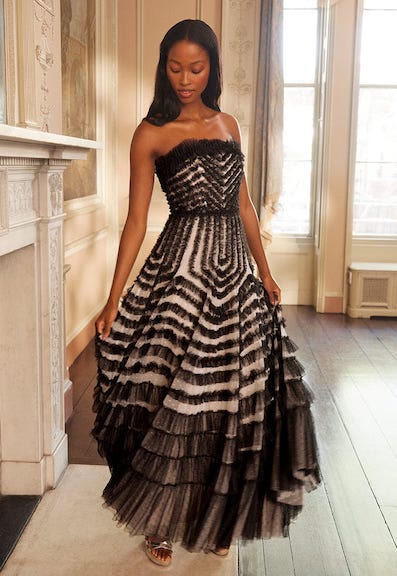 Needle and thread black top tulle dress