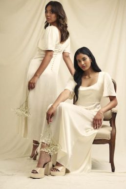 Nobody's Child Ivory Satin Becca Bridesmaid Midaxi Dress