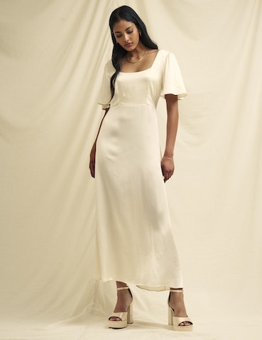 Nobody's Child Ivory Satin Becca Bridesmaid Midaxi Dress