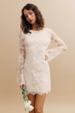Reformation Valencia Lace Dress Ivory