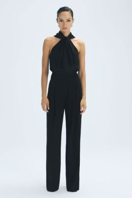 Reiss Ida Atelier Halter Neck Jumpsuit Black