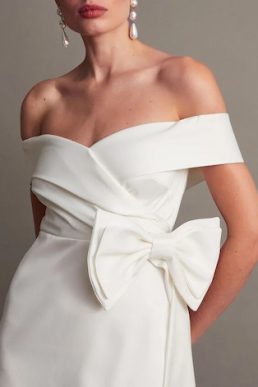 Monsoon Enrique off-shoulder bridal dress ivory