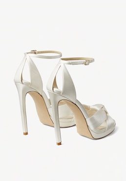 Jimmy Choo Rosie 120 Ivory Satin Platform Sandals
