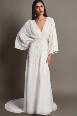 Monsoon Camilla embroidered bridal dress ivory