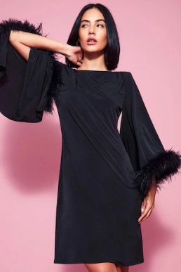 Monsoon Fi feather tunic dress black