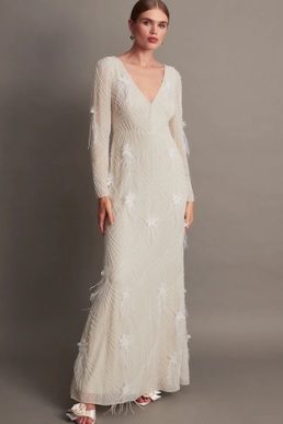 Monsoon Florence embellished bridal dress ivory