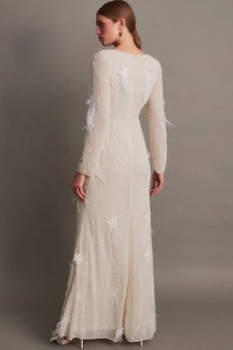 Monsoon Florence embellished bridal dress ivory