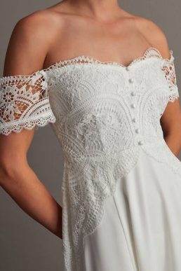 Monsoon Maddie off-shoulder bridal dress ivory