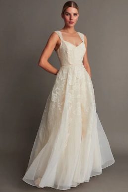 Monsoon Rose organza bridal dress ivory